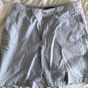 Blue Seersucker Chaps Shorts